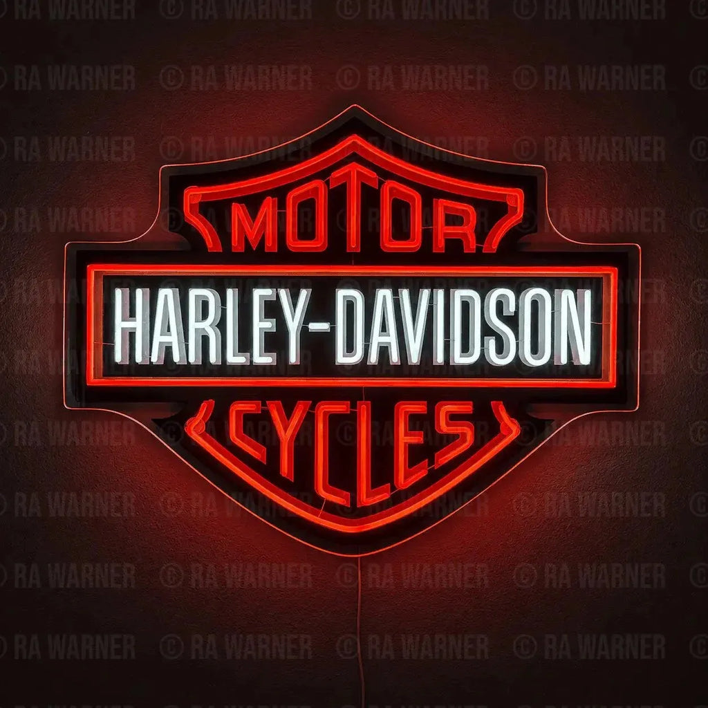 Harley Davidson Shield LED Neon Sign - 32"x25"