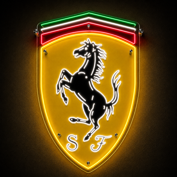 Italian Race Team Crest LED Neon Lighted Sign 25"x33"