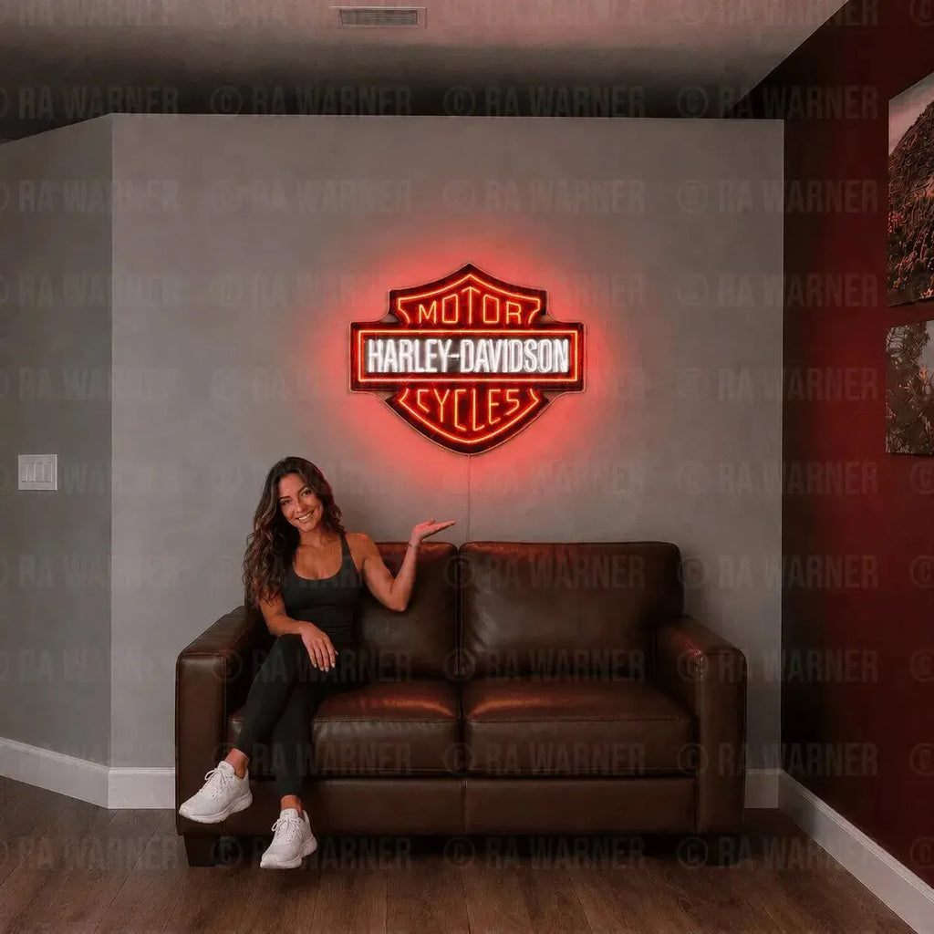 Harley Davidson Shield LED Neon Sign - 32"x25"