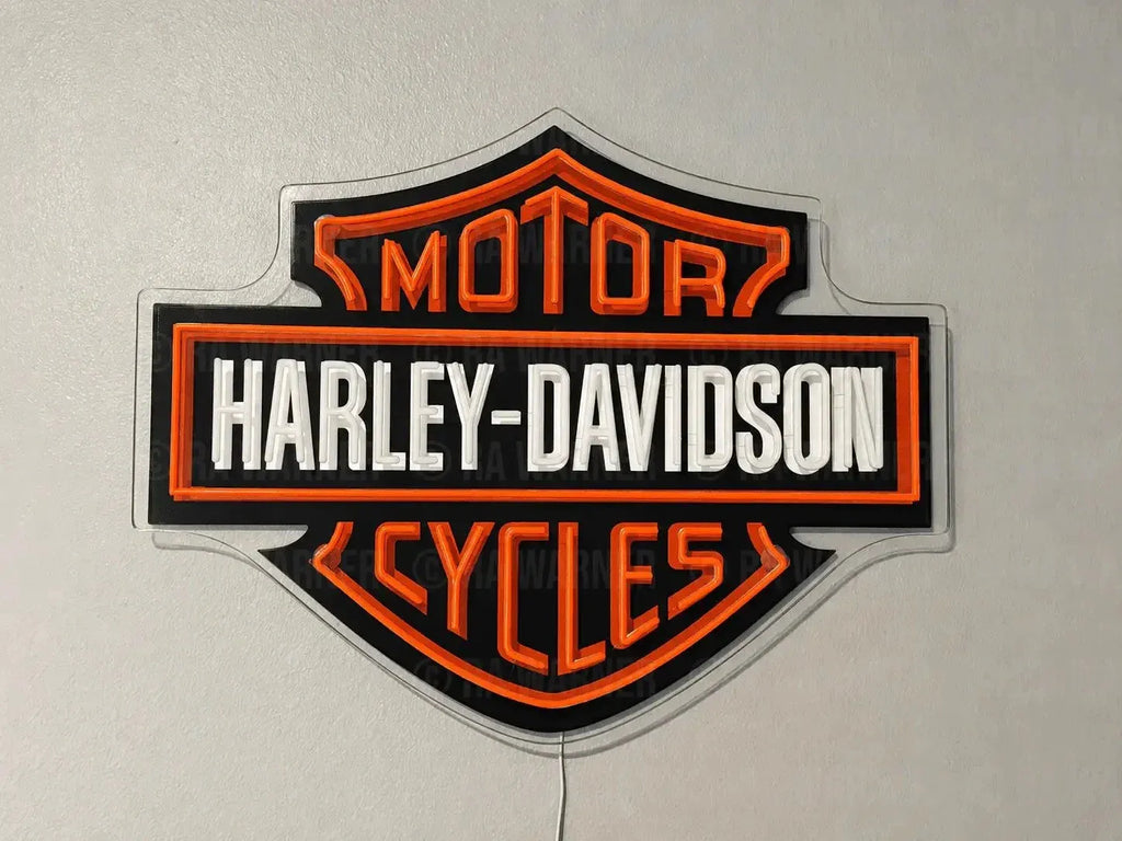 Harley Davidson Shield LED Neon Sign - 32"x25"