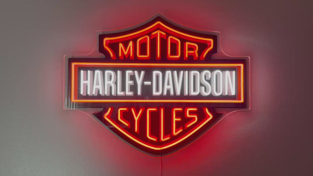 Harley Davidson Shield LED Neon Sign - 32"x25"