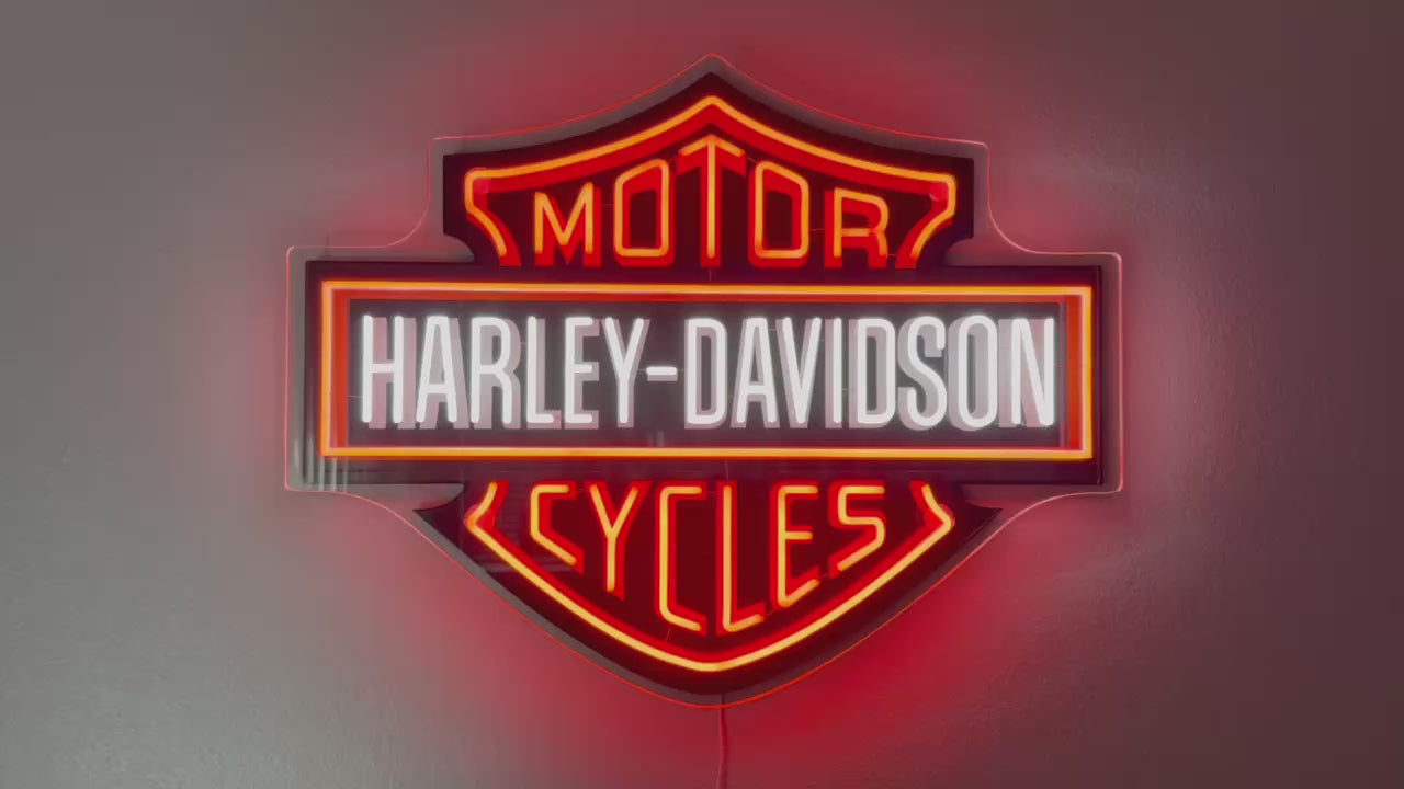 Harley Davidson Shield LED Neon Sign - 32"x25"